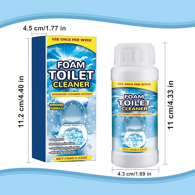 2Pcs Foam Toilet Cleaner, 2025 Upgrade Powerful Toilet Bowl Cleaner, Advanced Home Bathroom Cleaning Solution, Bowl Cleaners for Toilets Squatting Pans, Deep Cleaning
