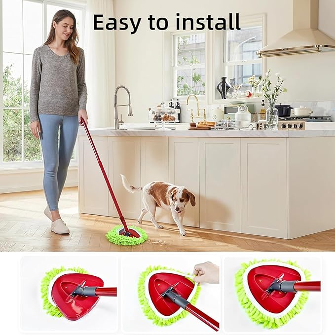 Spin Mop Heads Replacements Compatible with Ocedar Easywring 1 Tank System 6 Pack Microfiber Chenille Mops Pad Refill for O Cedar Floor Clean,Washable Dry/Wet Use Dust Mops