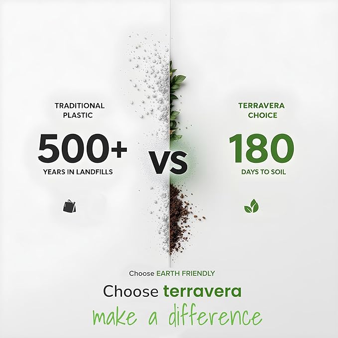 Compostable Trash Bags Flat Top | BPI & OK Home Certified ASTM D6400 Standards | Heavy Duty Kitchen & Yard Waste Bags (13 Gallon Flat Top (50 Count) with Gallon Freezer Bags (50 Count))