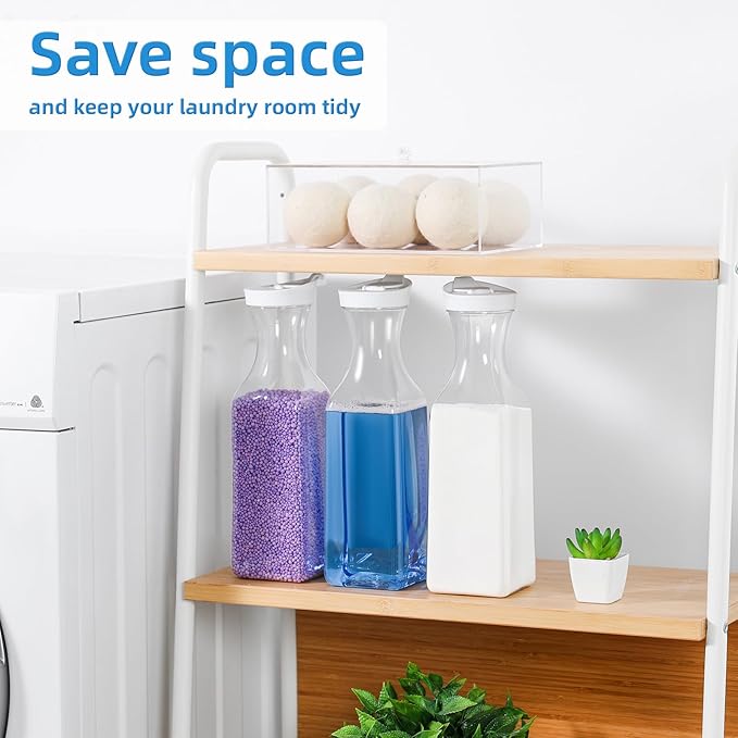 Laundry Detergent Dispenser,54oz Fabric Softener Dispenser,Plastic Liquid Laundry Detergent Container,Laundry Detergent Organizer for Laundry Room Organization with 4 Labels,3 Pack