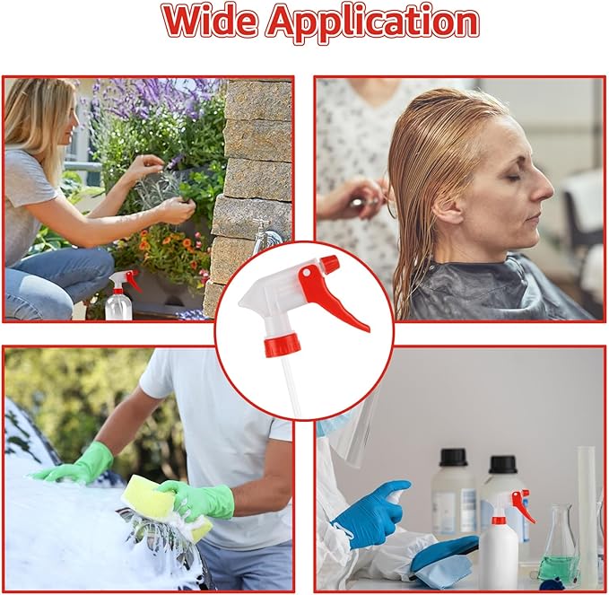 50Pcs Spray Bottle Nozzle Replacement, Spray Nozzle For Bottles, Replacement Spray Bottle Trigger, Leak Proof, Mist & Stream Spray, Fit Standard 28/400 Neck 8oz, 16oz, 32oz Bottles for Clean