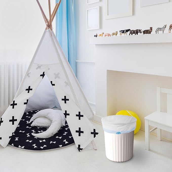 Small Trash Bags 200 Counts - 4 Gallon Trash Bags Drawstring, Small Garbage Bags for Bathroom, Office and Bedroom, White 4 Gal Trash Can Liners