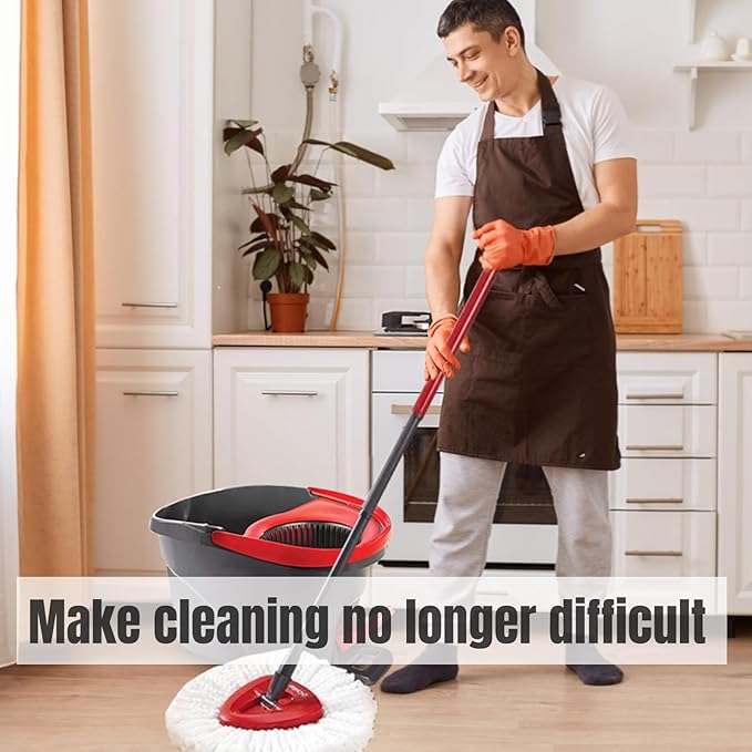 12Pcs Spin Mop Replacement Heads, White Large 360° Easy Wring Spin Mop 100% Microfiber Refill, Easy Cleaning Spin Mop Heads, Deep Clean, Machine Washable for Easy House Cleaning Floor Mopping