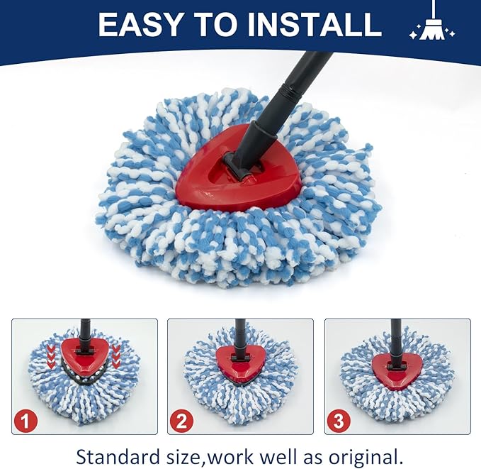 Spin Mop Replacement Head Base Compatible with Ocedar RinseClean 2 Tank System Only Spin Mop Heads Base Replacement for O Cedar Mop Replace Head, Rotating Mop Base for EasyWring RinseClean Spin Mop