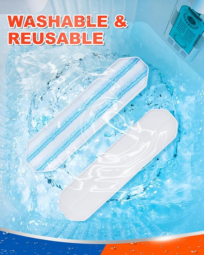 Mop Heads Replacements Compatible with O-Cedar H2 Pro Flat Mop System, Microfiber Mop Pads Replacement Fit for Ocedar Flat Mop System, Mop Heads Replacements for Wet Dry Floor Cleaning, 3+3 Pack