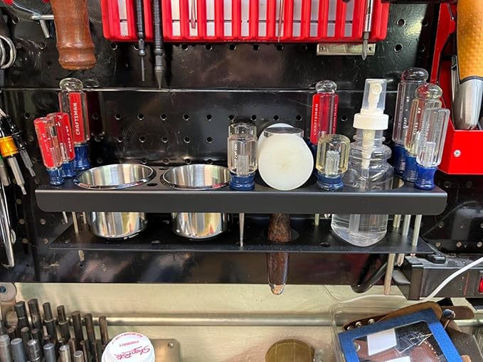 ULIBERMAGNET Power Tool Organizer Rack,Magnetic Heavy Duty Spray Bottle Holder,Wall Mount Metal Tool Rack with Screwdriver,Cordless Drill,Screw,Nail Storage,Utility Rack for Warehouse,Garage,Toolbox