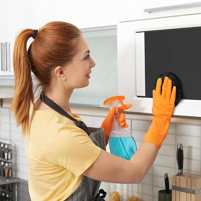 Blulu Plastic Dish Scrubbers for Dishes Pot Round Nylon Pad, Mesh Scouring Non Scratch Pads(Simple Colors,30 Pieces)