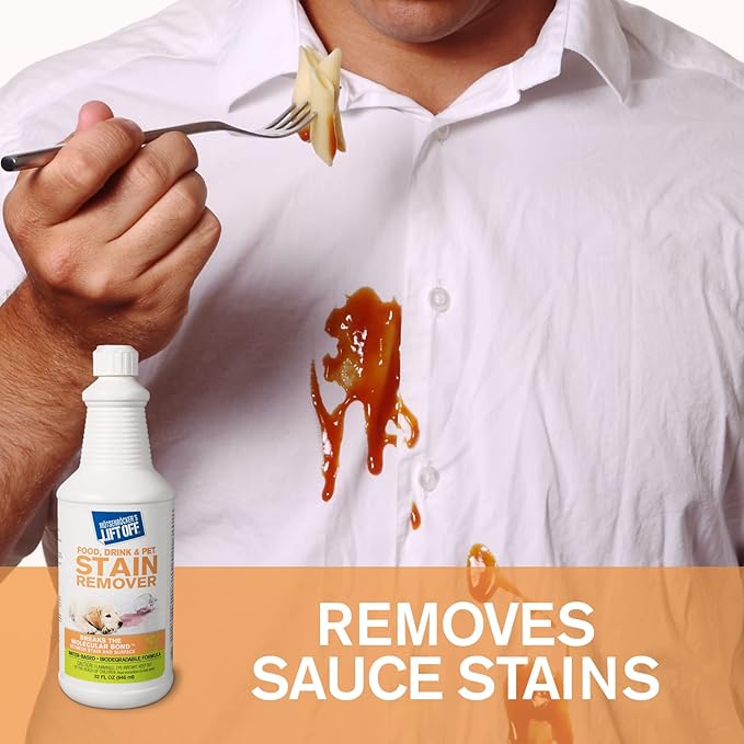 Motsenbocker's Lift Off 40503 Food, Drink, and Pet Stain Remover Eliminates Tough Stains from Multiple Surfaces, Excellent as a Pre-Wash Laundry Treatment, Water-Based, 32 Fl Oz, Pack of 1