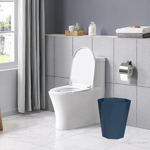 Plastic Trash Can - Waste basketbin for Office,Home,Bathroom,Kitchen - 1.8 Gallon - Blue