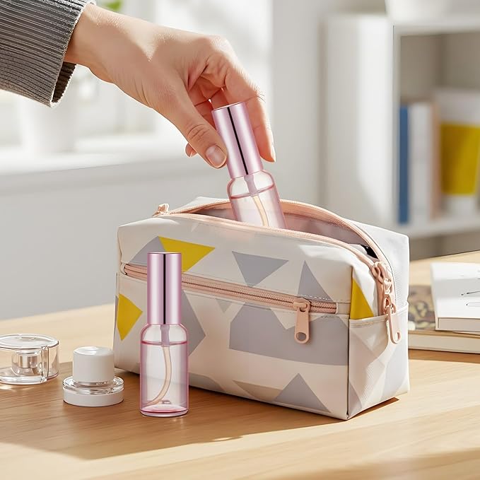 Tessco for you 20 Pcs 1 oz/30 ml Glass Spray Bottles Empty Perfume Atomizer Refillable Clear Decorative Empty Bottles with Fine Mist Sprayer Pump for Face Body Travel(Pink)