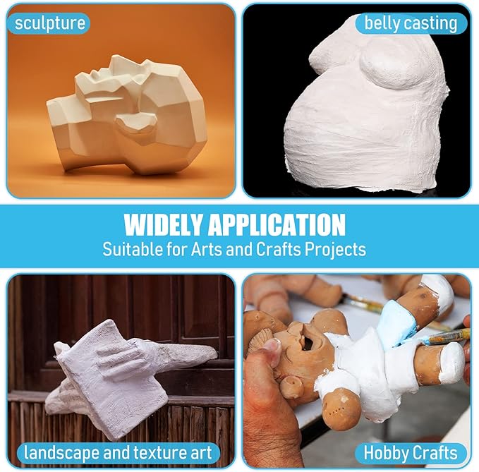 20 Pack Plaster Cloth Gauze Bandage Rolls for Art Craft Project Each Roll 5 Yards Plaster Strip Gauze Wrap Bulk for Body Casts Belly Molds Mask Making Sculptures(4 x 180 Inch)