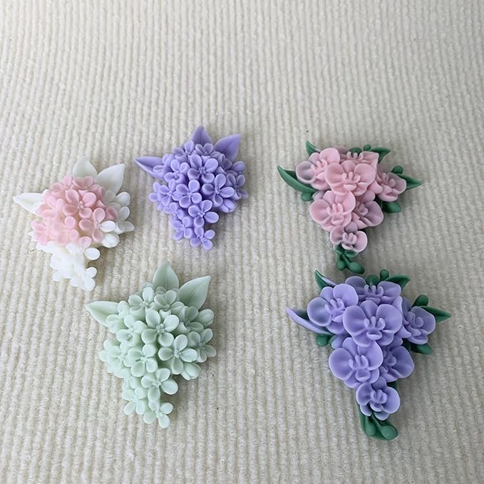3D Flower Bouquet Candle Soap Silicone Molds Fondant Chocolate Candy Cake Decorating Mould Resin Clay Baking Pastry Tools (Frangipani)