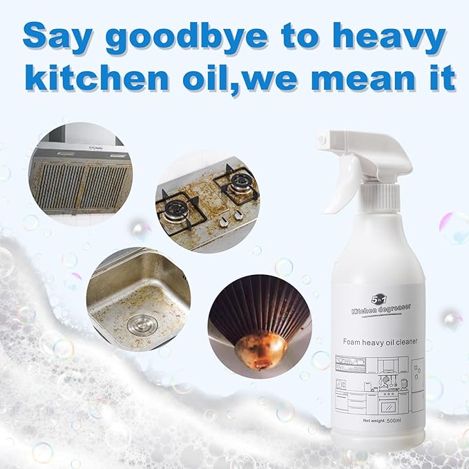 Foam Spray, 2025 New Foam Spray, Spray All Purpose Cleaner, Multi-Purpose Spray Cleaner for Kitchen, Cabinet, Countertops, Ovens-1Bottle(500ml)