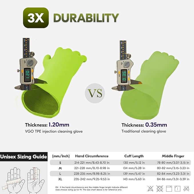 Vgo... Food Handling Gloves,Food Grade TPE,5X Durable for Meat Packing,Commercial Kitchens,Baking(TP1117)