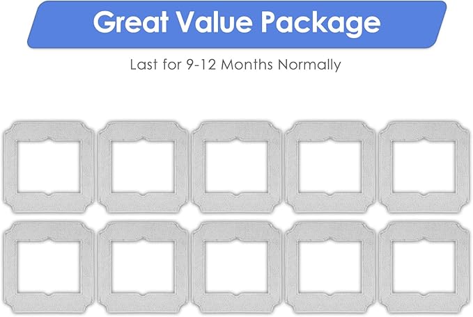 FILTERIST (10 Pack) Replacement Mop Pads Compatible with ECOVACS Winbot Mini Window Cleaning Robot Part No. W-CC02-0012, Washable Mop Cloths, Accessories Kit