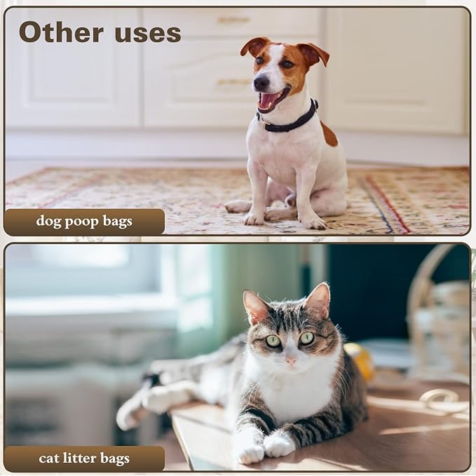 Charmount Small Trash Can Liners, Garbage Bags for Bathroom, Kitchen, Office, Bedroom, 2.6 Gallon, Unscented,105 Counts (White) …