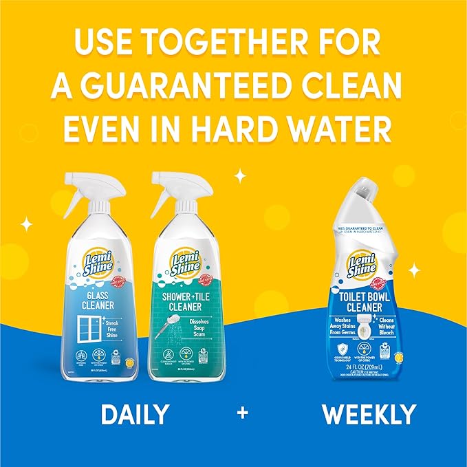 Lemi Shine Toilet Bowl Cleaner - Bleach-Free Toilet Cleaner - Removes Tough Stains and Odor - 24 fl oz (3 Pack)