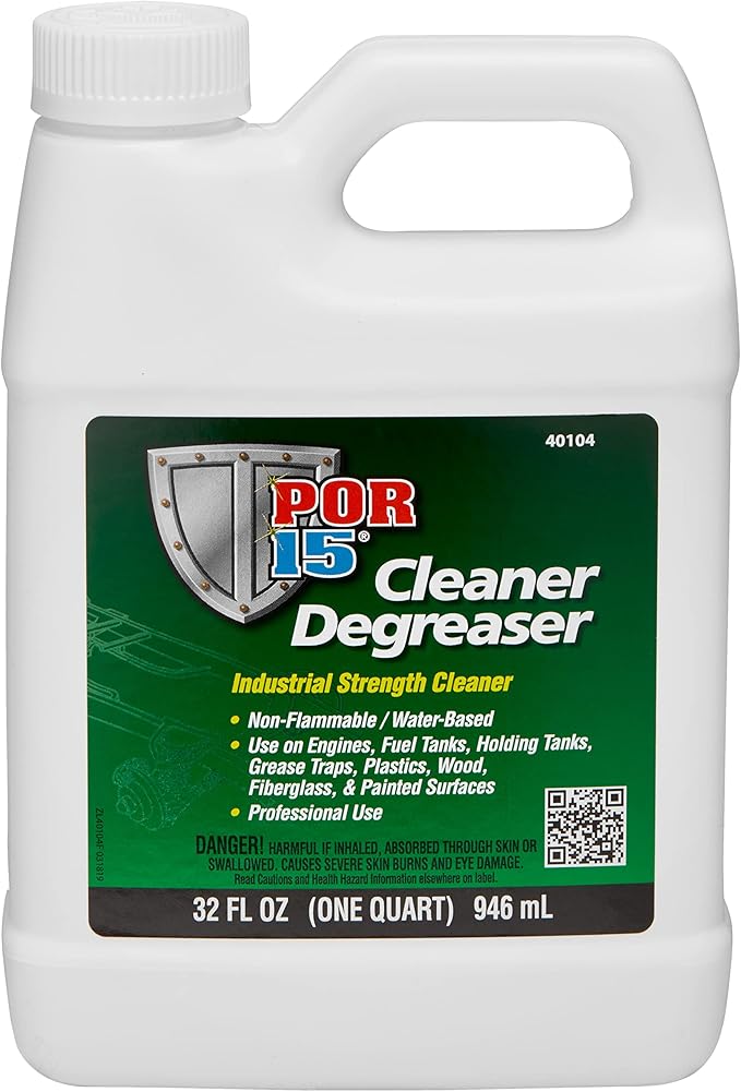 POR-15 Cleaner Degreaser, Non-flammable and Water Based, Removes Grease, Oil and Surface Debris, 1-quart