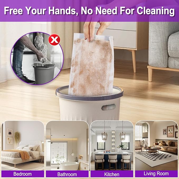 20 Count Disposable Wet Pads Refill for Wet Jet Spray Mop, Wet Jet Pads Refills for Multi Surface, Disposable Wet Jet Hardwood Floor for Wet Pads Refill, Thickness & Absorbent