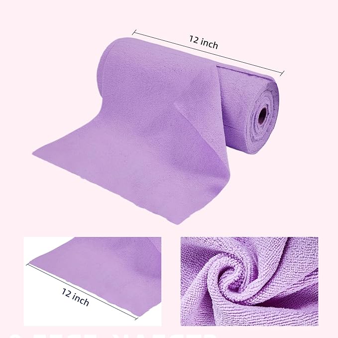 Microfiber Cleaning Cloth Roll - 85 Pack, Tear Away Microfiber Towels, 12" x 12", Reusable, Washable, Streak Free, Ultra Absorbent Dish Rags for Car, Home, Garage or Shop (Purple)