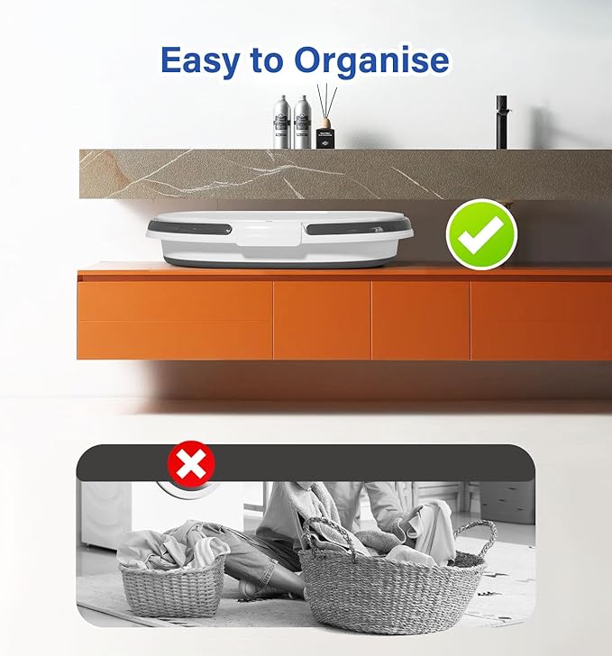 Collapsible Bucket, Upgraded 16L (4.2 Gallon) Collapsible Mop Bucket with Multi-Functional Lid, Foldable Portable Camping Beach Sand Water Pot Pail Space Saving Square, Car Washing Bucket