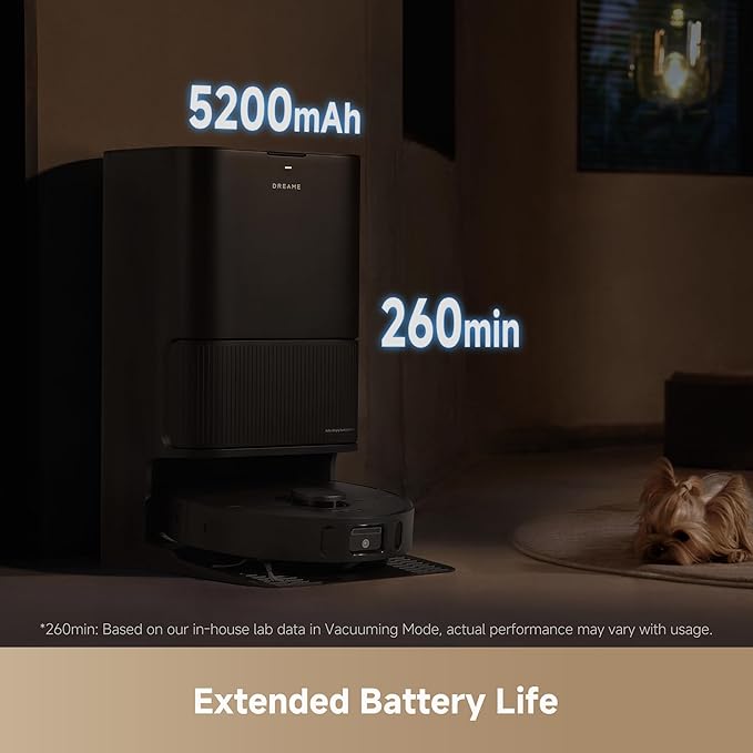 DREAME L40s Ultra CE Robot Vacuum and Mop Combo with Self-Emptying Dock, 13,000Pa Suction, Mop Self-Cleaning and Auto-Raising, Ultrasonic Carpet Sensing, Ideal for Pet Hair, Carpet and Hard Floors