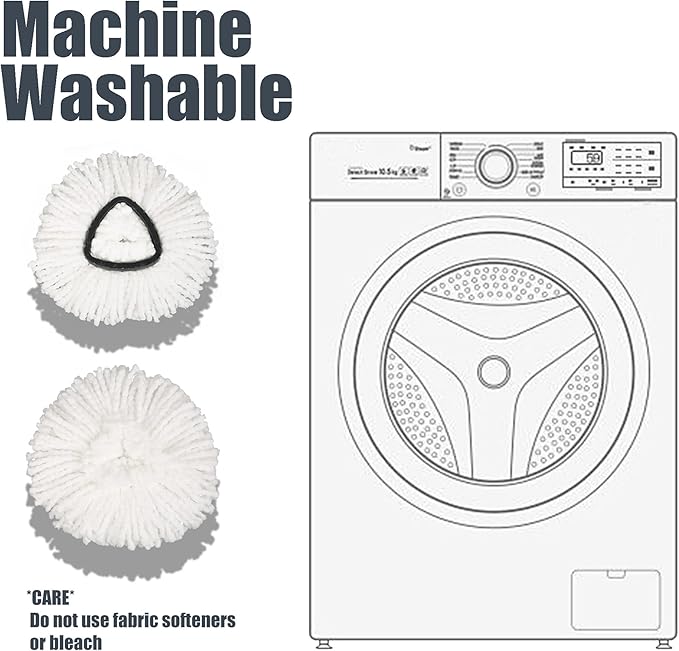 7 Pack Mop Head Replacement for O Cedar: Spin Mop Refill Compatible with Ocedar - Microfiber Replace Heads and Tile Marble Grout Scrubber Bristle for O'ceda