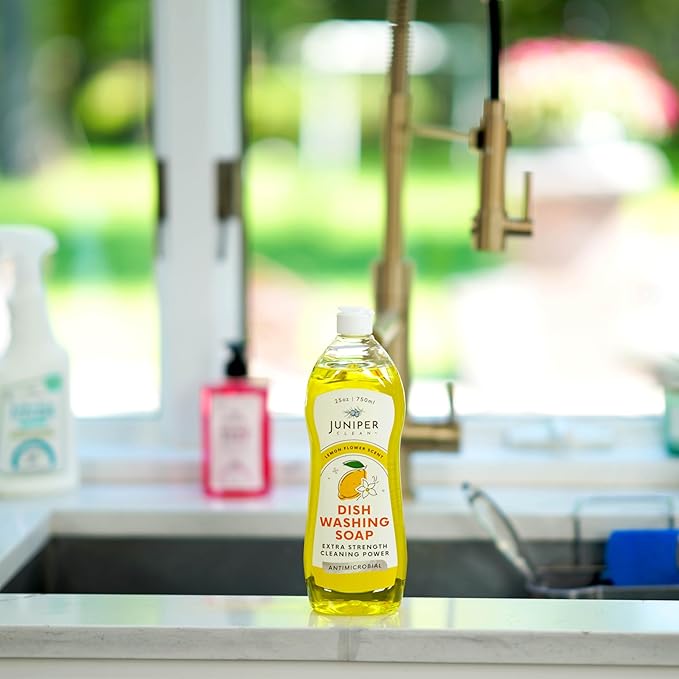 Dish Soap, Lemon Scent, Liquid Dish Washing Soap Squeeze Bottle 25 Fl Oz (Pack of 6)