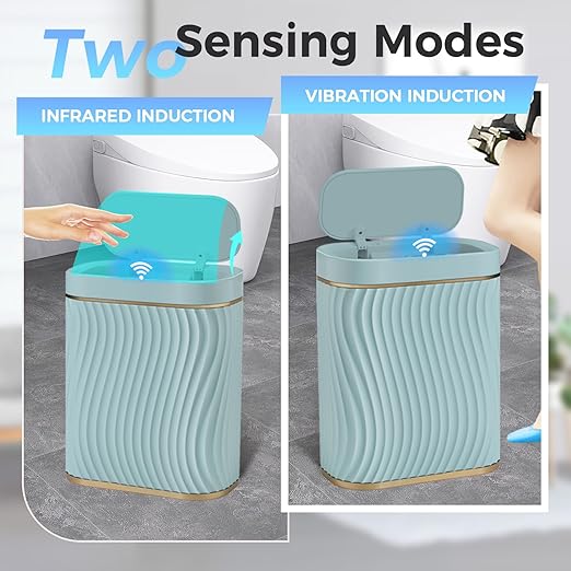 Bathroom Trash can with Automatic Touchless Lid, 2.6 Gallon Motion Sensor Small Garbage Can, Slim Waterproof Smart Trash Bin for Bedroom, Office, Living Room