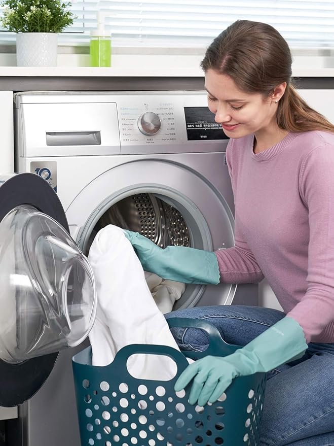 LANON Skin-Friendly Cleaning Gloves, Dishwashing Kitchen Gloves, Reusable, Non-Slip, Large