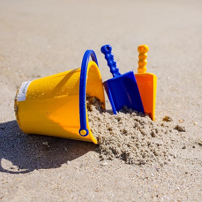 Spielstabil 3 Pack - Large Sand Pails Beach Toys (3 Buckets Included - Colors Vary) - Made in Germany