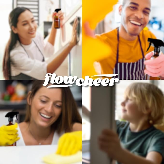 Multi-Surface Cleaner Kits-2 Pack Reusable Spray Bottles & 4 Pack All Purpose Cleaner Refills Tablet, 4 x 16.9 Fl oz Bottles of Spray Cleaner Lemon and Lavender Scent