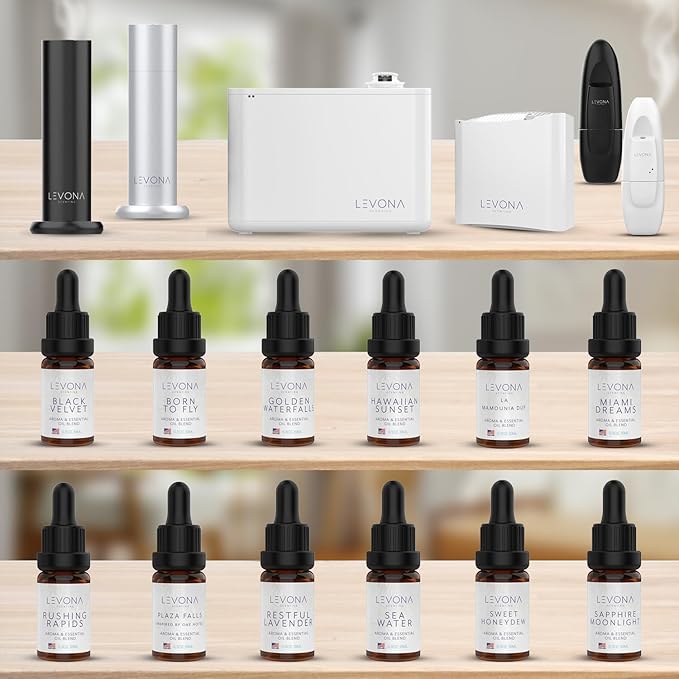 Levona Scent Essential Oils - Scents for Home, Hotel & Office Use - Perfect for Home Diffuser & Humidifiers - Aroma Fragrance Oil, Ideal for Massage, Relaxation, and Spa - Blue Tranquility, 10ml