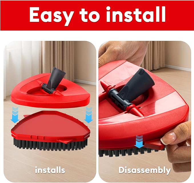 2 Pack Upgraded Spin Mop Replace Head Compatible with O Cedar EasyWring 1 Tank, Strong Cleaning Power-Scrub Brush Replacement Scrubber Head Great for Kitchen, Deck, Bathroom, Shower, Hard Floor