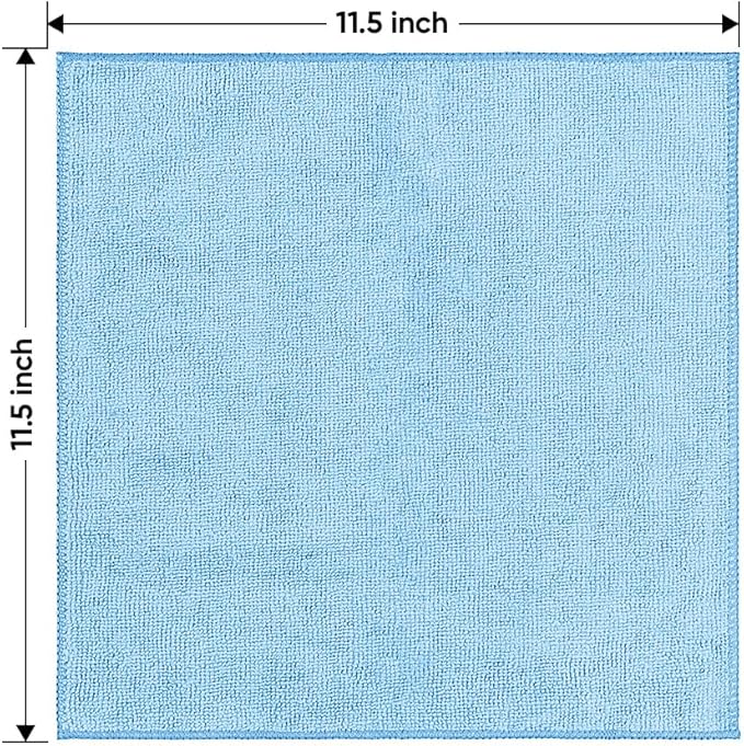 HOMEXCEL Microfiber Cleaning Cloth 20 Pack 11.5 x 11.5 inch Microfiber Towels for Cars Ultra Absorbent Car Washing Cloth Lint Free Streak Free Cleaning Rags for Car, Kitchen Window Blue