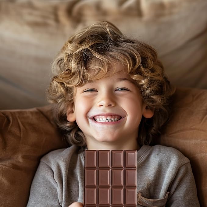 Juome Large Chocolate Bar Mold Deep 2 Pack - 1 Inch Deep Silicone Thick Molds for Stuffed Chocolate, Filling Knafeh Pistachio Candy With 100Pcs Bags