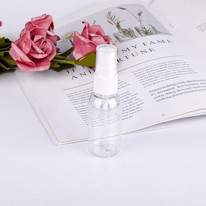 TRENDBOX 12 Pack Empty Transparent Plastic Fine Mist Spray Bottle 30 ml (1 oz)