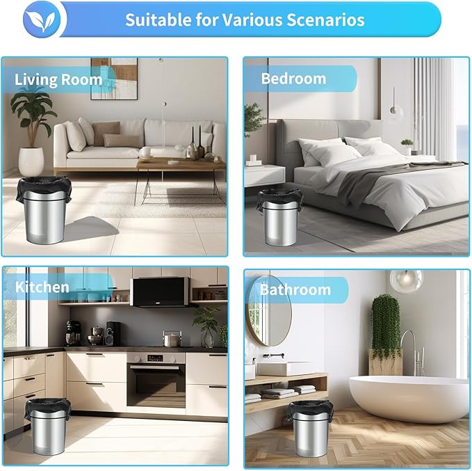 O2frepak 5Rolls 4Gallon Portable Trash Bags,Thicken Small Garbage Bags for Office,Bedroom,Kitchen Waste Bin(150Counts,Colorful)