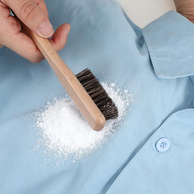 3 Pcs Wood Laundry Stain Brush Set With Boar And Horse Hair Bristles, Stain Remover Brush For Clothes, Fabric, Furniture And Leather