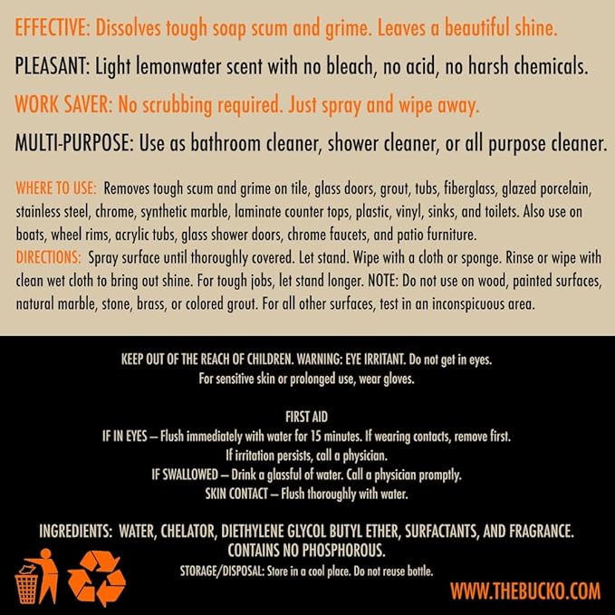 Soap Scum and Grime Cleaner (128 oz gallon)