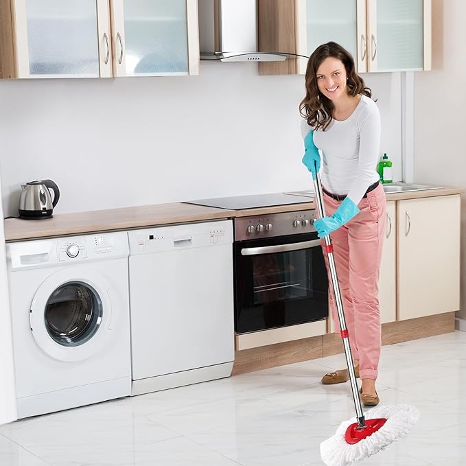 4 Pack Mop Replacement Heads for O-Ceda Mop Replace Head Spin Mop Heads Replacements, Microfiber Spin Mop Refills, Easy Cleaning Mop Head Machine Washable