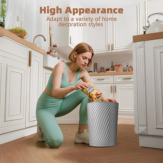 Small Trash Can 3 Pack 1.8 Gallons, Bathroom Trash Can & Garbage Can with 6 Trash Bags, Bedroom Trash Bin & Waste Basket for Office, Bedroom, Living Room, Kitchen, Compact Space