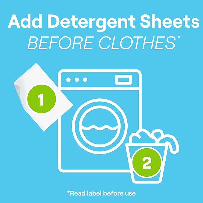 Seventh Generation Laundry Detergent Sheets 32ct Free & Clear Removes Tough Stains Safer for your family