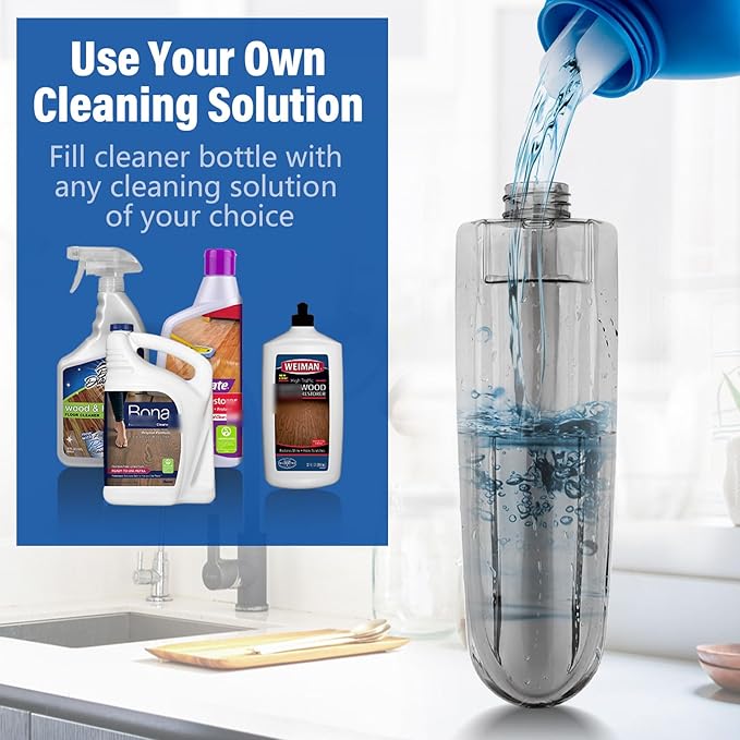 Spray Mops for Floor Cleaning Floor Mop with a Refillable Spray Bottle and 3 Washable Microfiber Pads Home or Commercial Use Dry Wet Flat Mop for Hardwood Laminate Wood (Dark Blue)