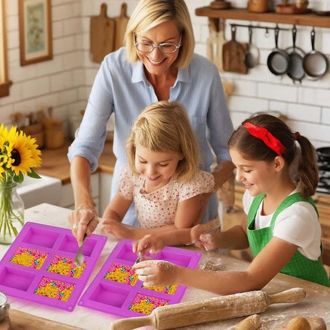 Chocolate Bar Mold 24-Cavity Rice Snacks Treat Molds Silicone Candy Bar Molds, Rectangle Chocolate Molds for Chocolate Brownie Cornbread Pudding Butter Mould (1 Inch Depth)