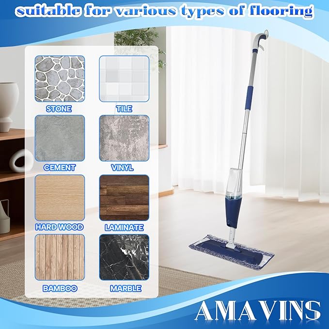 Microfiber Cleaning Pads for Bona Mop, 3 Pack Value - Reusable Mop Pads for 18 Inch Mop, Includes Dusting Pad, Cleaning Pad, and Three Zone Deep Clean Pad for Wood, Stone, Tile, Laminate, Vinyl Floor