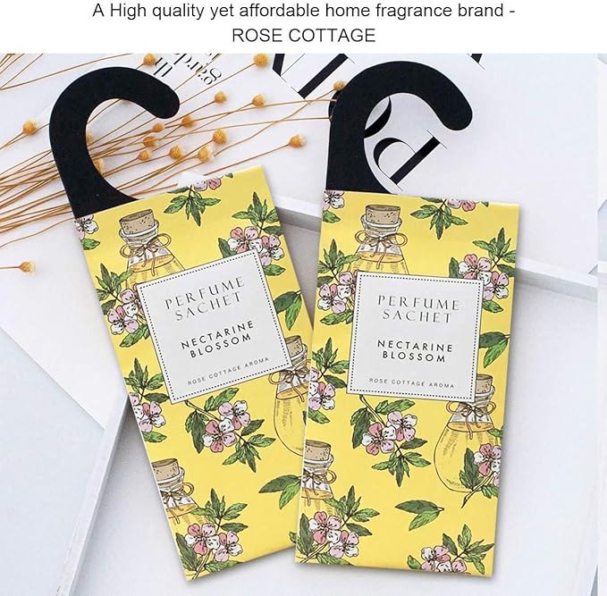 ROSE COTTAGE Large 12 Packs Apricot Blossom Hanging Closet Air Freshener Scented Sachets Long Lasting Smell Goods