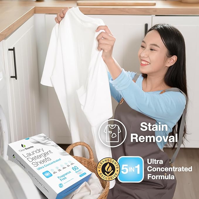 CleanScents Laundry Detergent Sheets (120 Sheets) (Fragrance Free)