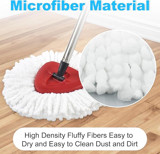 Mop Replace Head for O Cedar, Mop Handle for Ocedar, Mops Heads Replacements for Ocedar Countains Mop Handles Mop Replace Heads for O Cedar 1 Tank Spin Mops