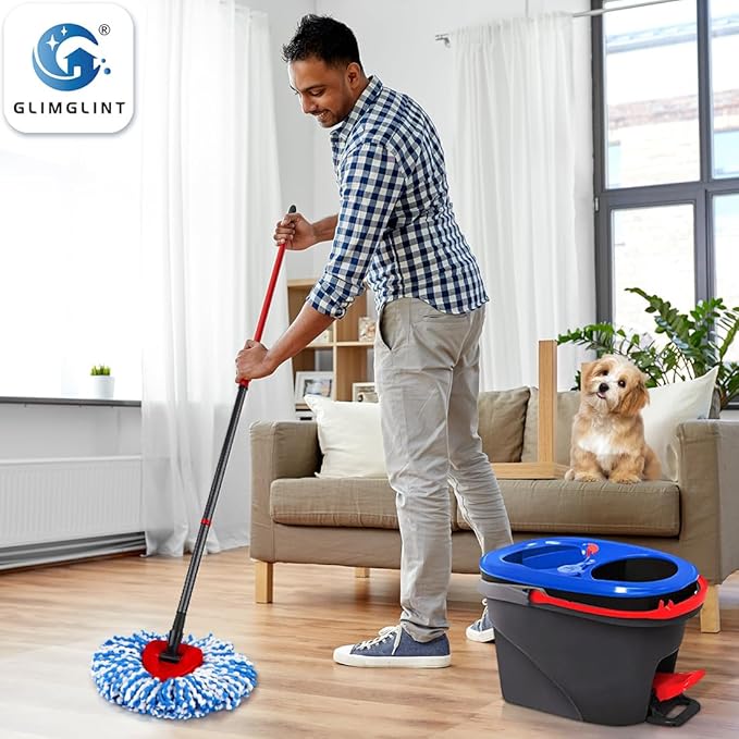 Mop Replace Heads Compatible for O Cedar 8 Pack, Spin Mops Refill Head Replacement for RinseClean 2-Tank System, Machine Washable, Suitable for Hard-surfaced Floors Cleaning